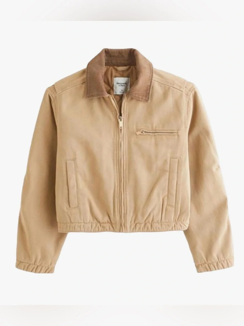 A&F Cropped Twill Trucker Jacket